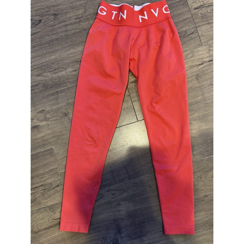 NVGTN Women Coral Seamless High Waisted Compression Logo Leggings S